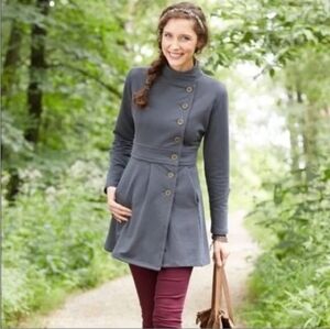 Matilda Jane Onyx Coat Secret Fields Mom Women’s Jacket Grey Military Sz Large